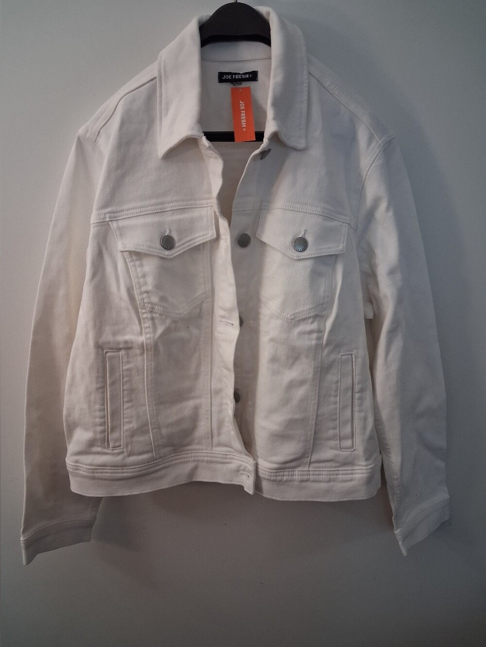 Joe Fresh+ Women’s White Denim Button Up Long Sleeve Jacket – Size 1X - Picture 3 of 15